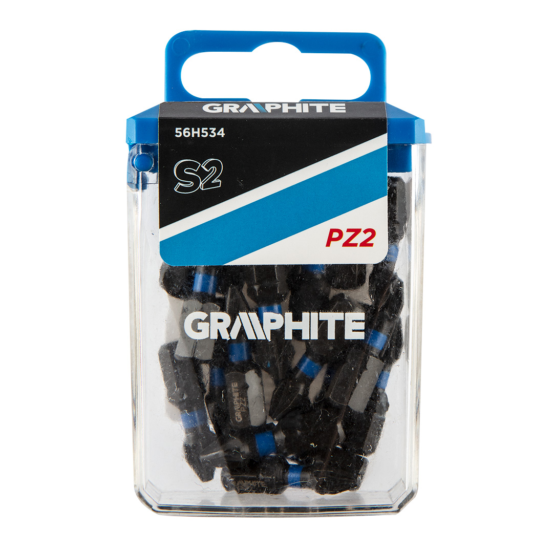 TOP-56H534--Bity udarowe, typ PZ2, długość całkowita 25 mm, stal S2, napęd 1/4", 20 szt. 