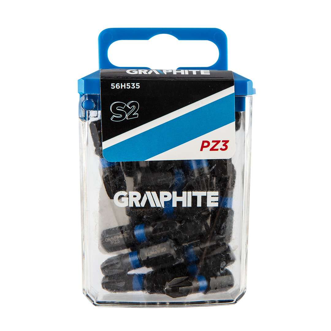 TOP-56H535--Bity udarowe, typ PZ3, długość całkowita 25 mm, stal S2, napęd 1/4", 20 szt. 