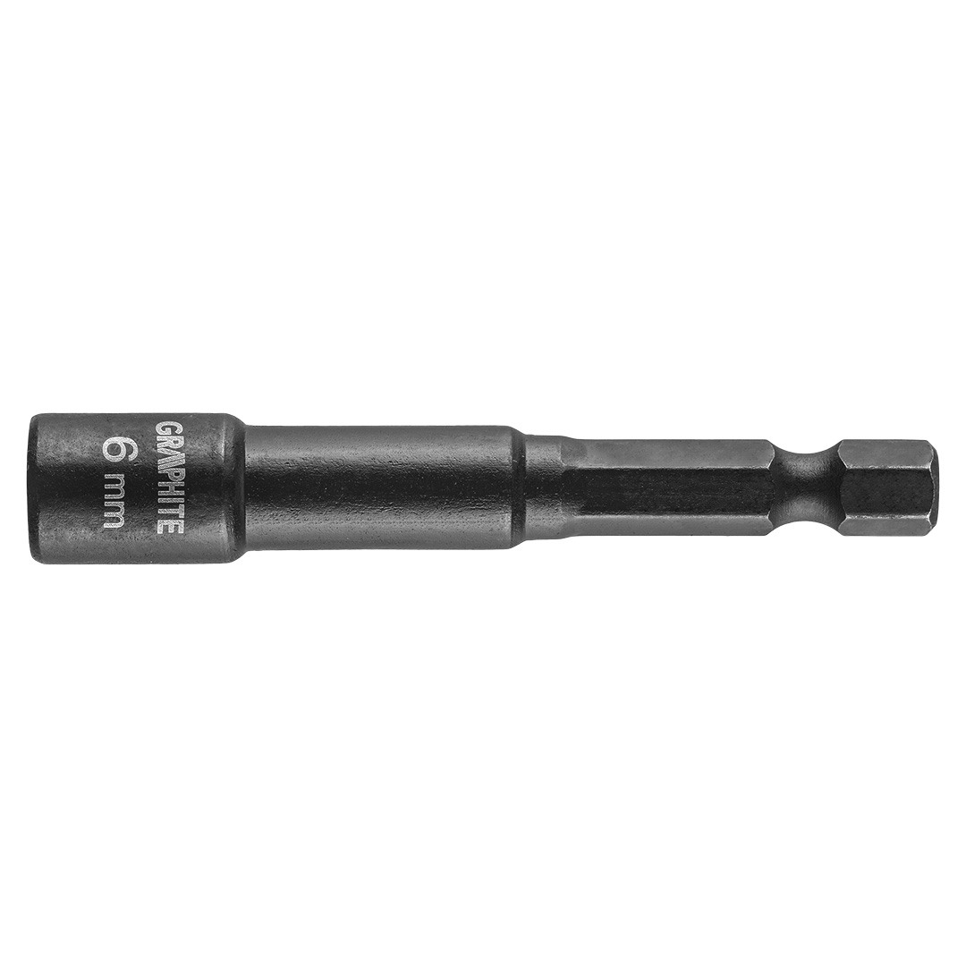 TOP-56H550--Nasadka udarowa, magnetyczna, rozmiar 6 mm, długość całkowita 65 mm, stal S2, napęd 1/4"