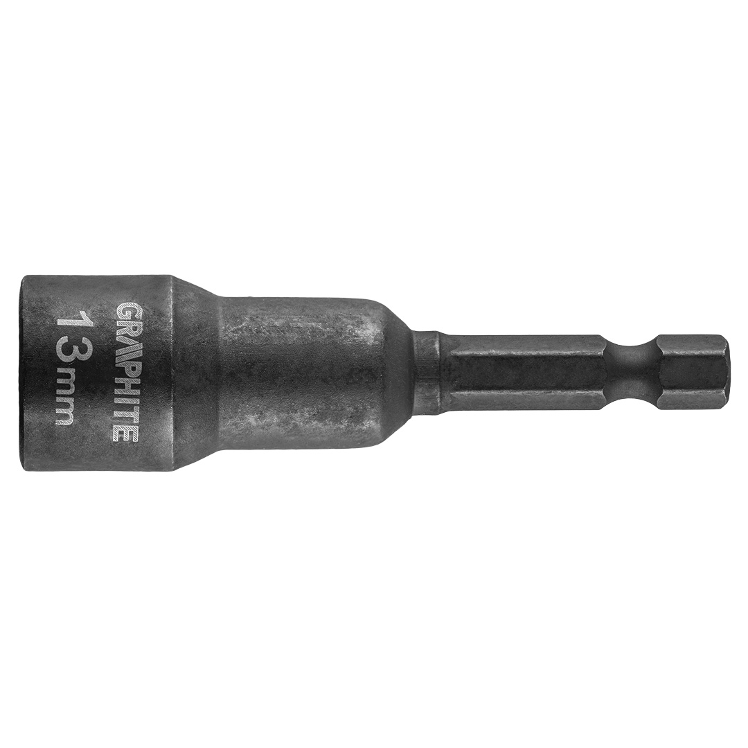 TOP-56H553--Nasadka udarowa, magnetyczna, rozmiar 13 mm, długość całkowita 65 mm, stal S2, napęd 1/4"