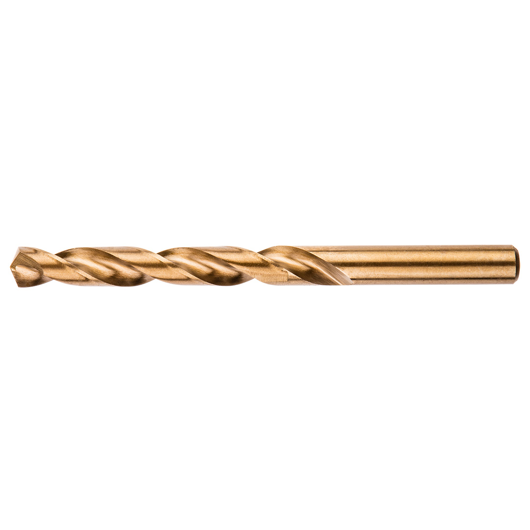TOP-57H056-5--Wiertła do metalu HSS-Co, 10.5 mm, zestaw 5 szt., głęboko szlifowane, stal M35, kąt wierzchołkowy 135°, korekta ścinu, DIN338