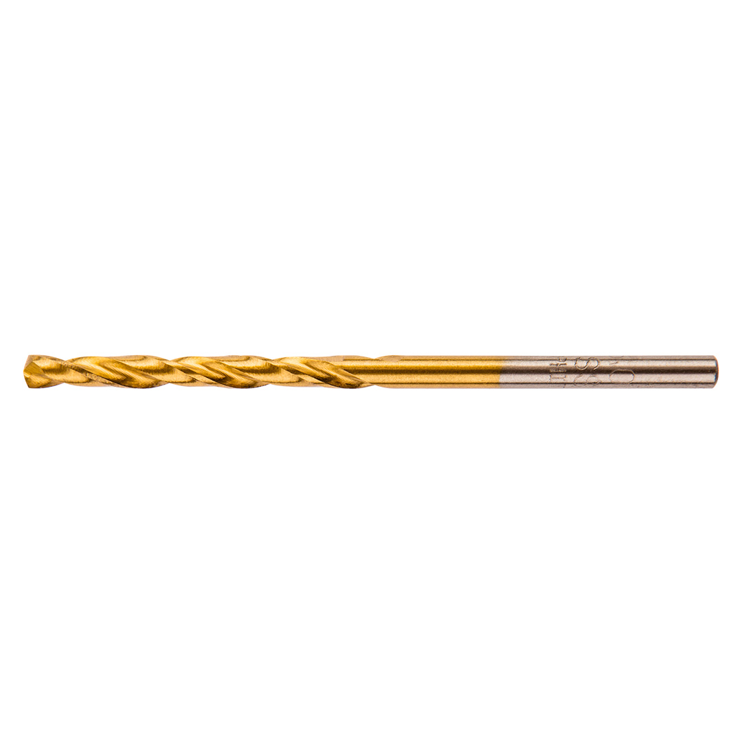 TOP-57H116--Wiertła do metalu HSS-TiN, 2.4 mm, 3 szt., głęboko szlifowane, stal 9341, kąt wierzchołkowy 135°, korekta ścinu, DIN338