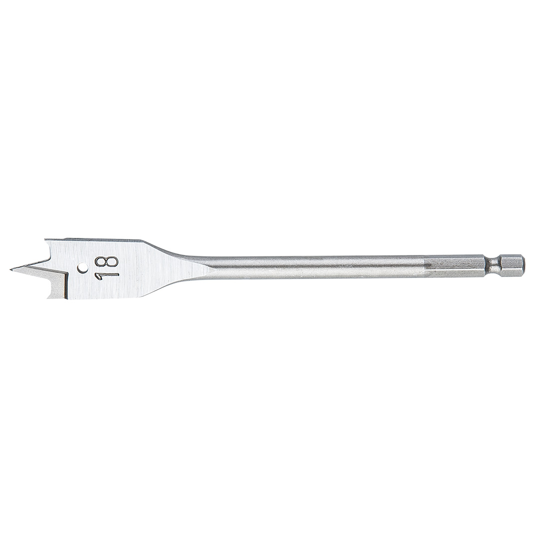 TOP-57H224--Wiertło do drewna łopatkowe, 18 x 152 mm, hartowane ostrze, uchwyt sześciokątny typu "quick change"