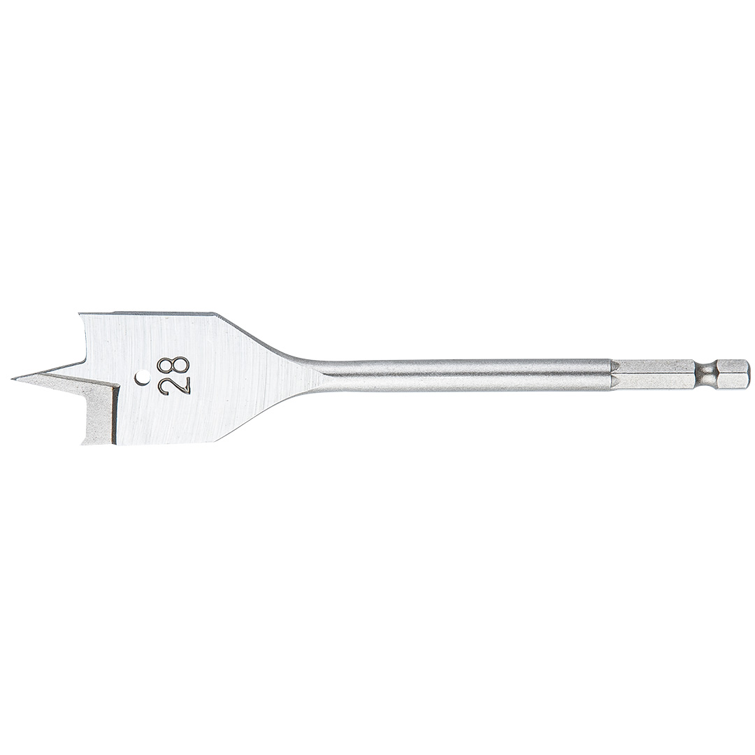 TOP-57H234--Wiertło do drewna łopatkowe, 28 x 152 mm, hartowane ostrze, uchwyt sześciokątny typu "quick change"