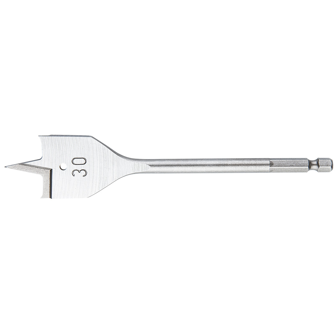 TOP-57H236--Wiertło do drewna łopatkowe, 30 x 152 mm, hartowane ostrze, uchwyt sześciokątny typu "quick change"