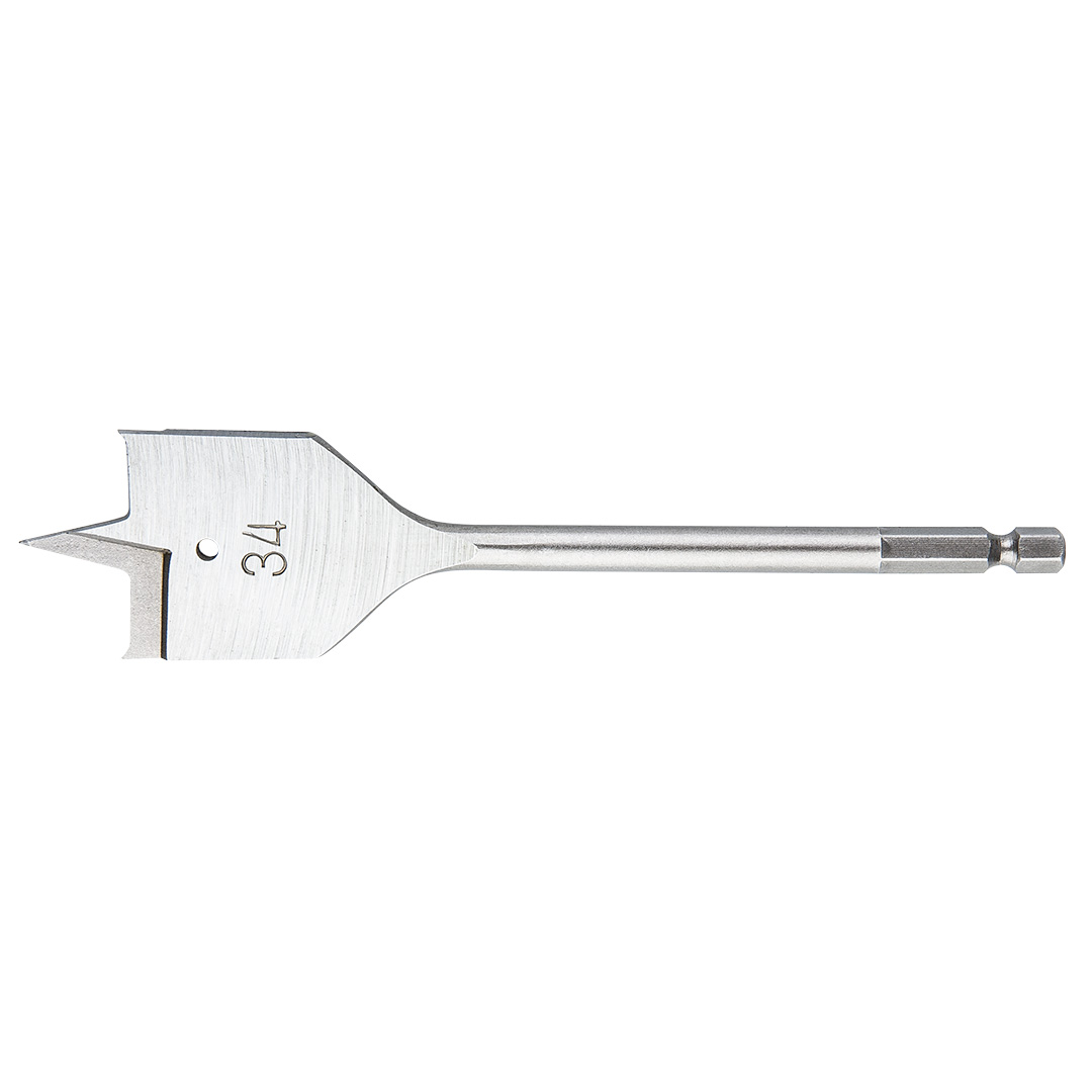 TOP-57H240--Wiertło do drewna łopatkowe, 34 x 152 mm, hartowane ostrze, uchwyt sześciokątny typu "quick change"