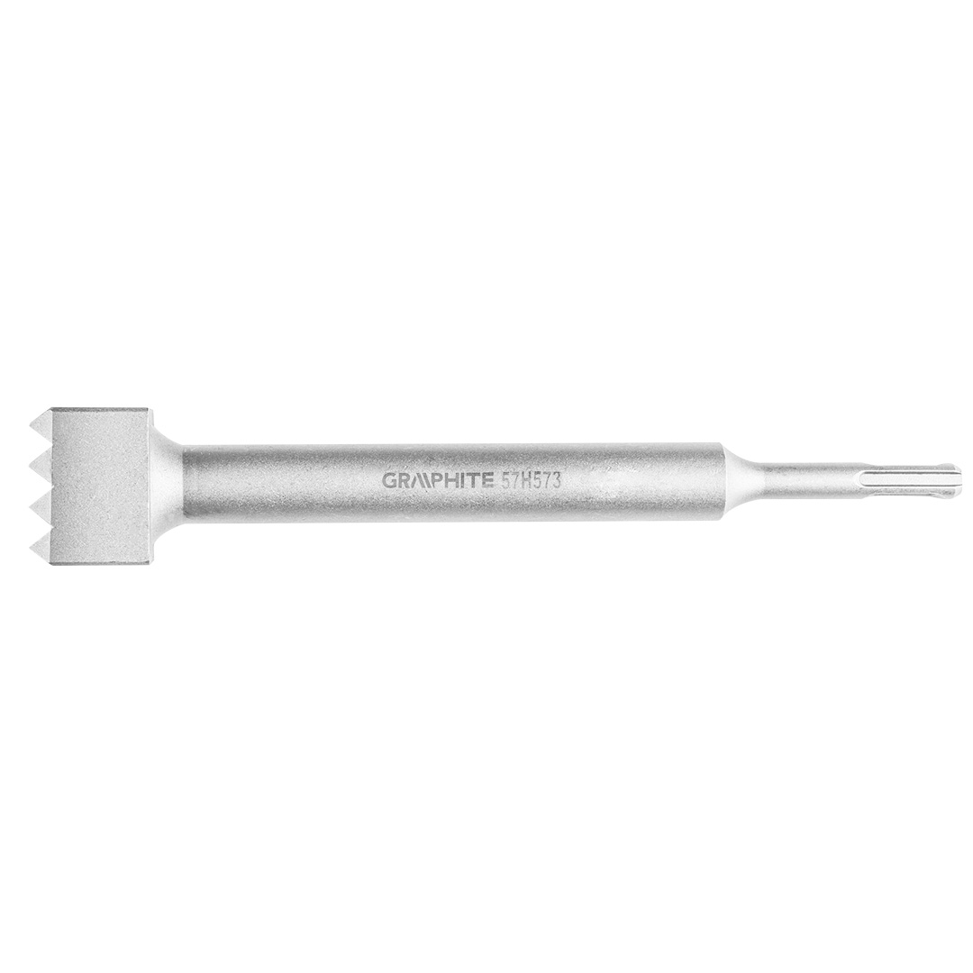 TOP-57H573--Groszkownik SDS Plus, konstrukcja jednoczęściowa, wymiary części roboczej 40 x 40 mm, 16 zębów, długość 250 mm