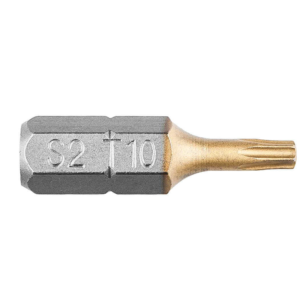 TOP-57H971--Końcówki wkrętakowe TX10 x 25 mm, 1/4", powleczone azotkiem tytanu, stal S2, zestaw 2 szt.