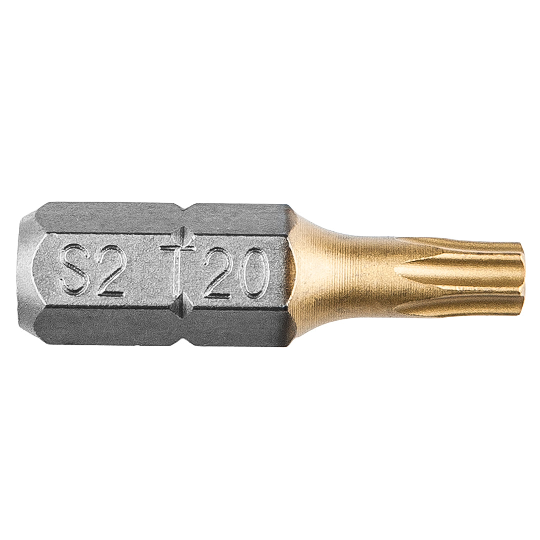 TOP-57H973--Końcówki wkrętakowe TX20 x 25 mm, 1/4", powleczone azotkiem tytanu, stal S2, zestaw 2 szt.