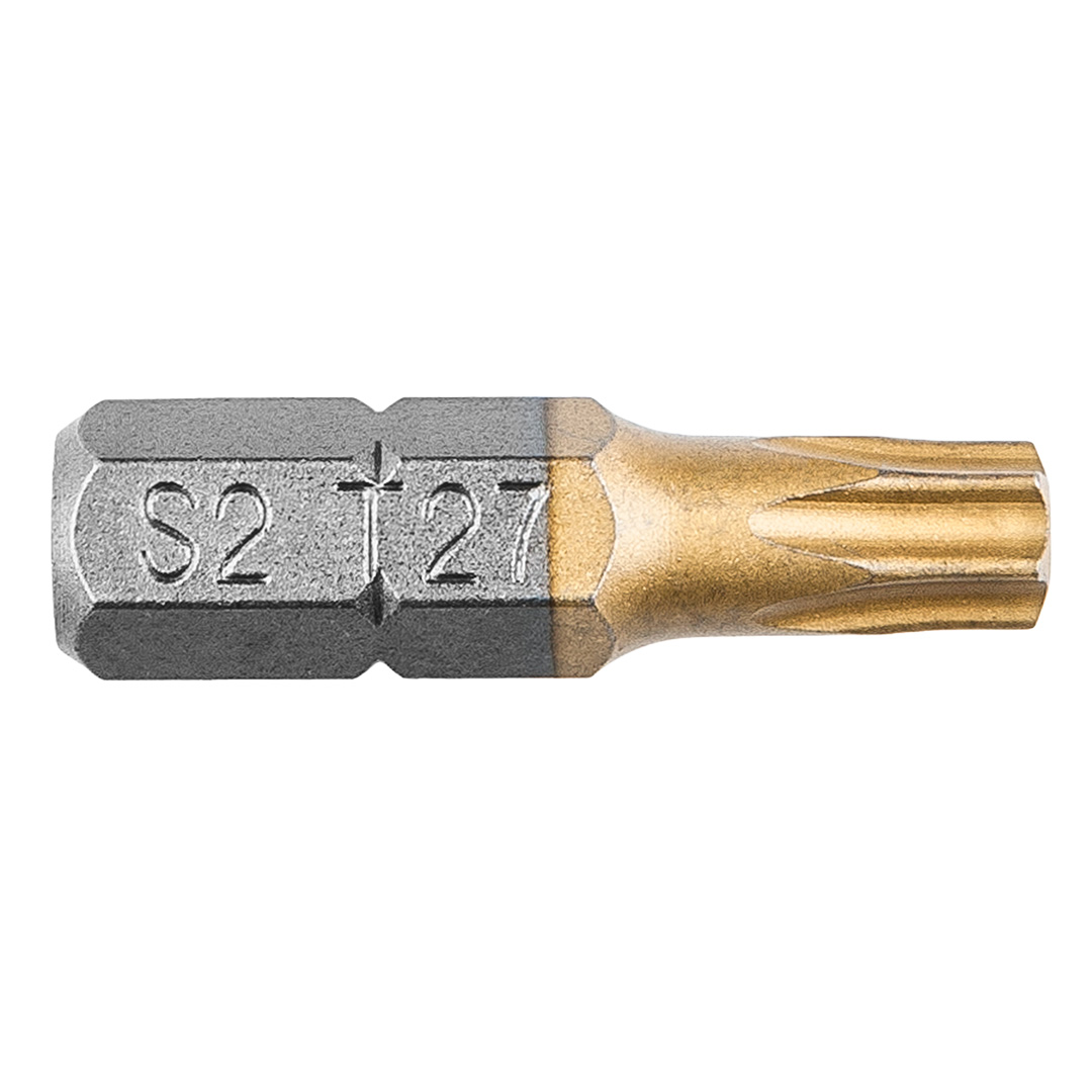 TOP-57H975--Końcówki wkrętakowe TX27 x 25 mm, 1/4", powleczone azotkiem tytanu, stal S2, zestaw 2 szt.