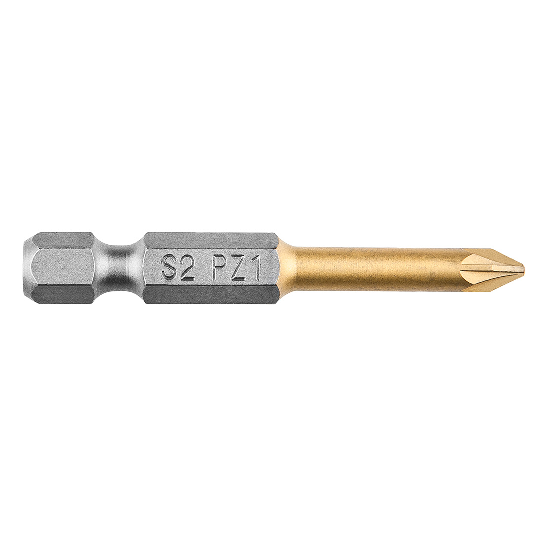 TOP-57H981--Końcówka wkrętakowa PZ1 x 50 mm, 1/4", powleczona azotkiem tytanu, stal S2