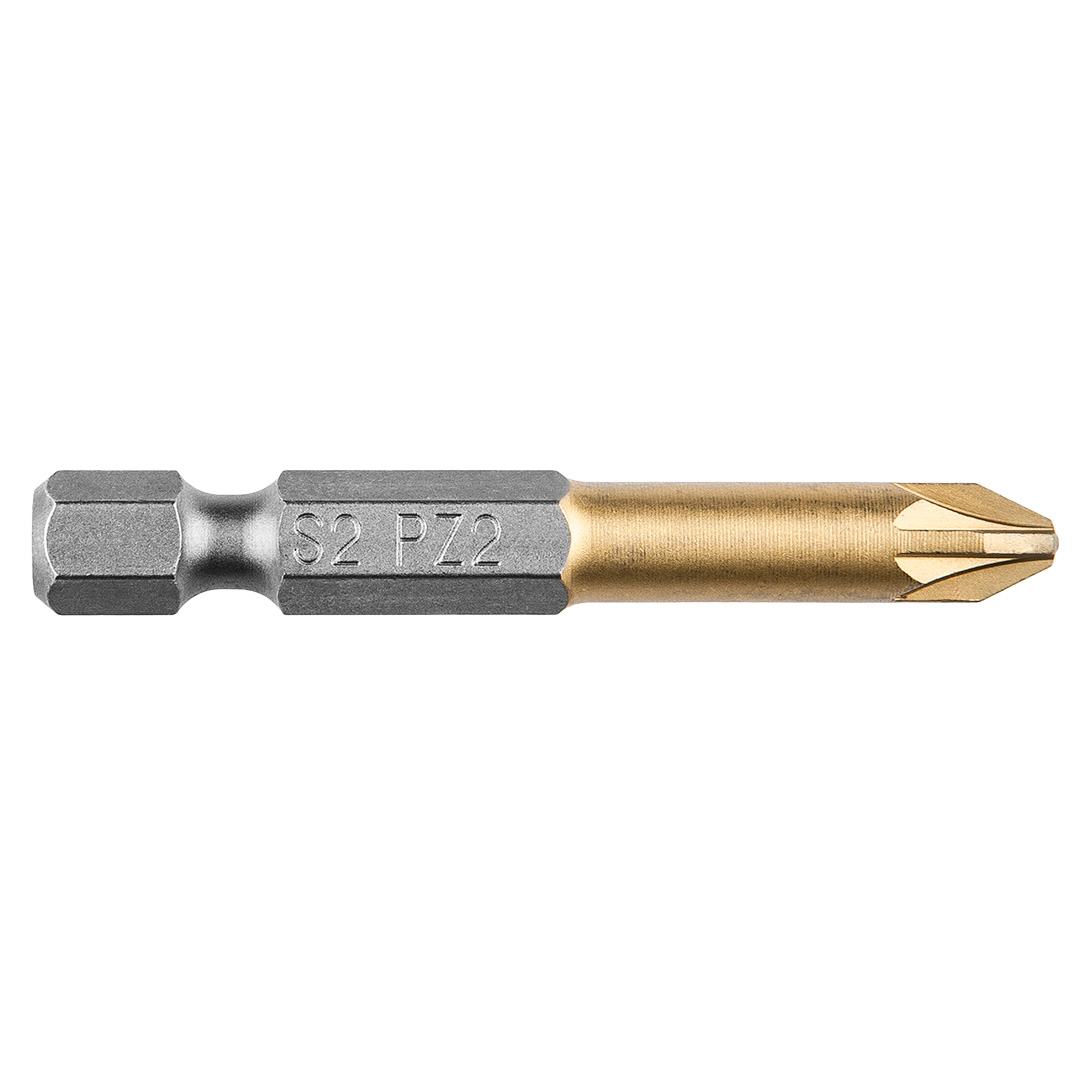 TOP-57H982--Końcówka wkrętakowa PZ2 x 50 mm, 1/4", powleczona azotkiem tytanu, stal S2