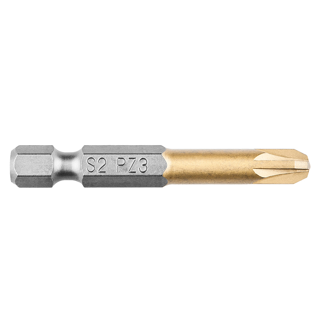 TOP-57H983--Końcówka wkrętakowa PZ3 x 50 mm, 1/4", powleczona azotkiem tytanu, stal S2