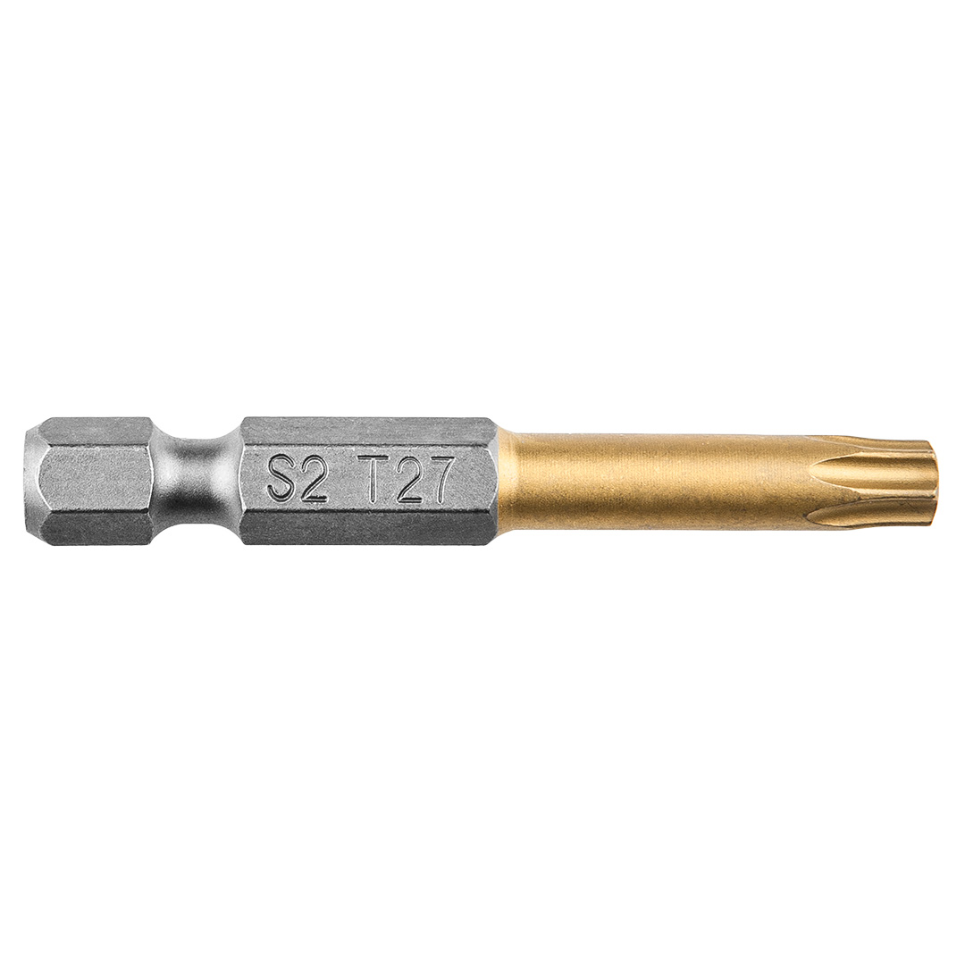 TOP-57H988--Końcówka wkrętakowa TX27 x 50 mm, 1/4", powleczona azotkiem tytanu, stal S2