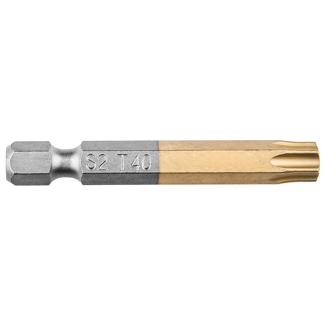 TOP-57H990--Końcówka wkrętakowa TX40 x 50 mm, 1/4", powleczona azotkiem tytanu, stal S2