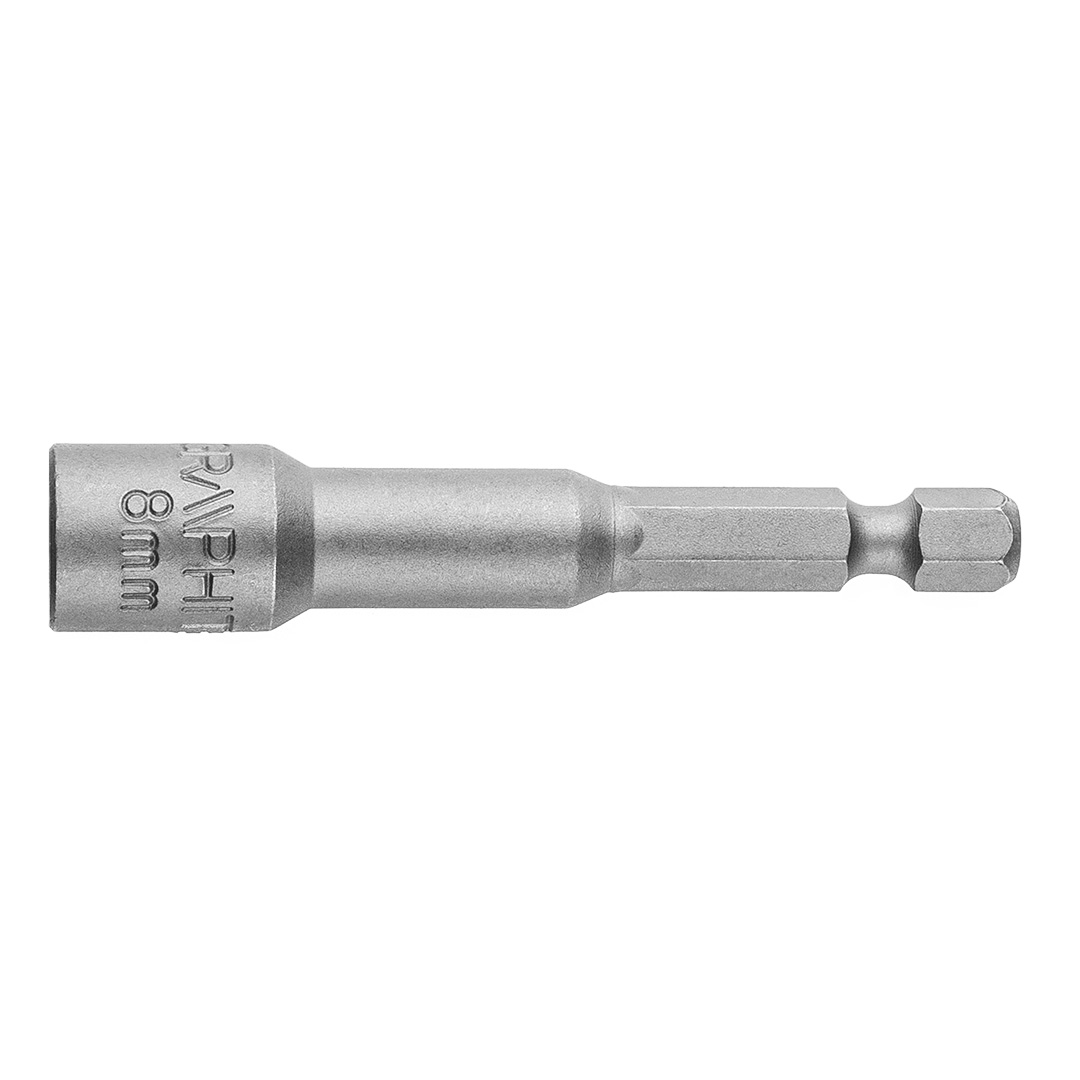 TOP-57H992--Nasadka magnetyczna, magnes osadzony w tulei brązowej, 8 x 65 mm, trzpień 1/4", stal chromowo-wandowa 50BV30