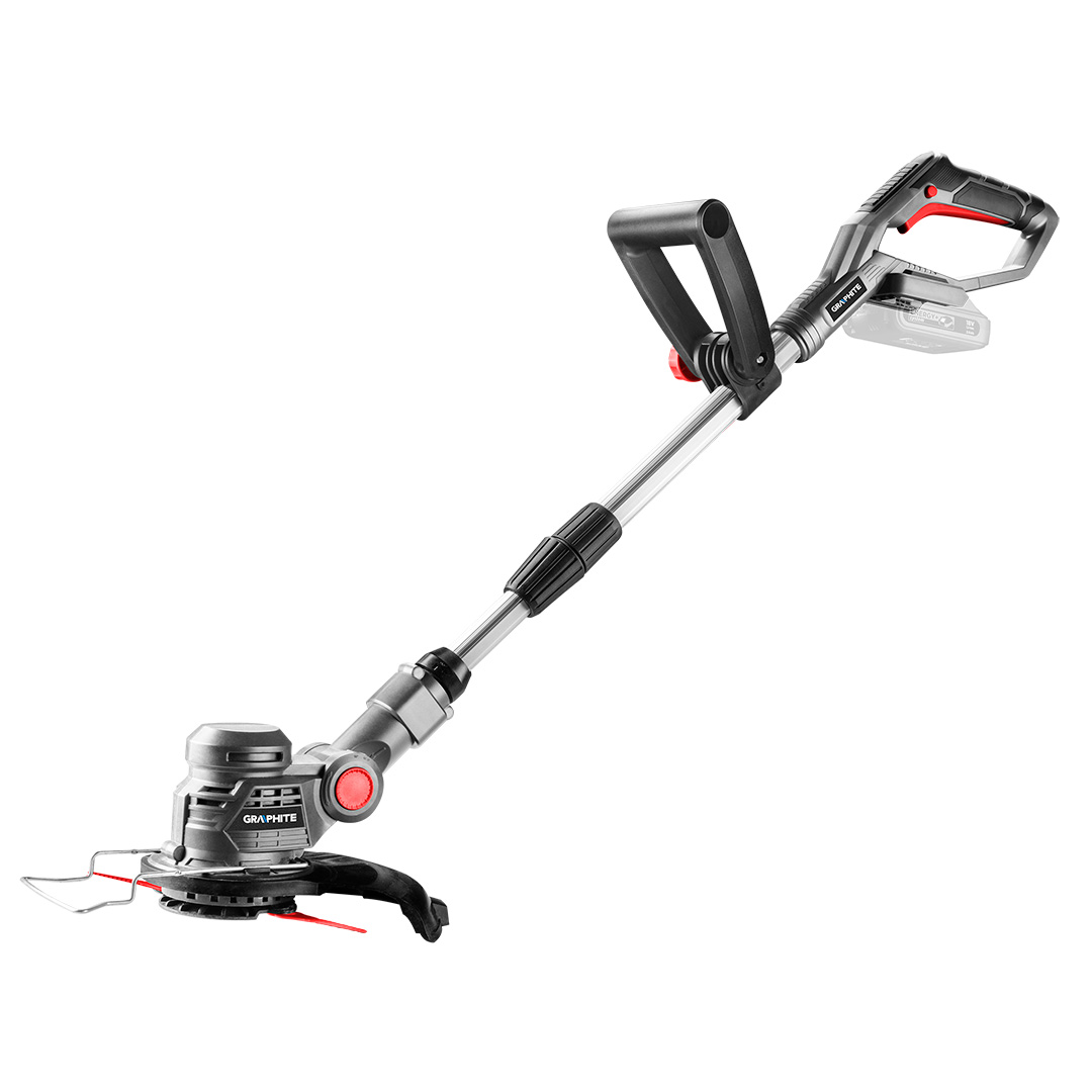 TOP-58G030--Podkaszarka akumulatorowa Energy+ 18V, obroty 9000 min-1, szerokość koszenia 254 mm, regulacja dł. rękojeści 1.1-1.4 m, noże polimerowe 88.5 mm, masa 1.8 kg, akcesoria: noże - 22 szt.