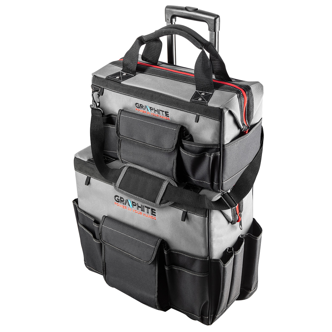 TOP-58G088--Zestaw dwóch toreb Energy+: duża torba na kółkach z rączką, wymiary 46 x 24 x 45 cm, 42 l, poliester, + średnia torba nadstawka, wymiary 41 x 21 x 24 cm, 18.5 l, poliester