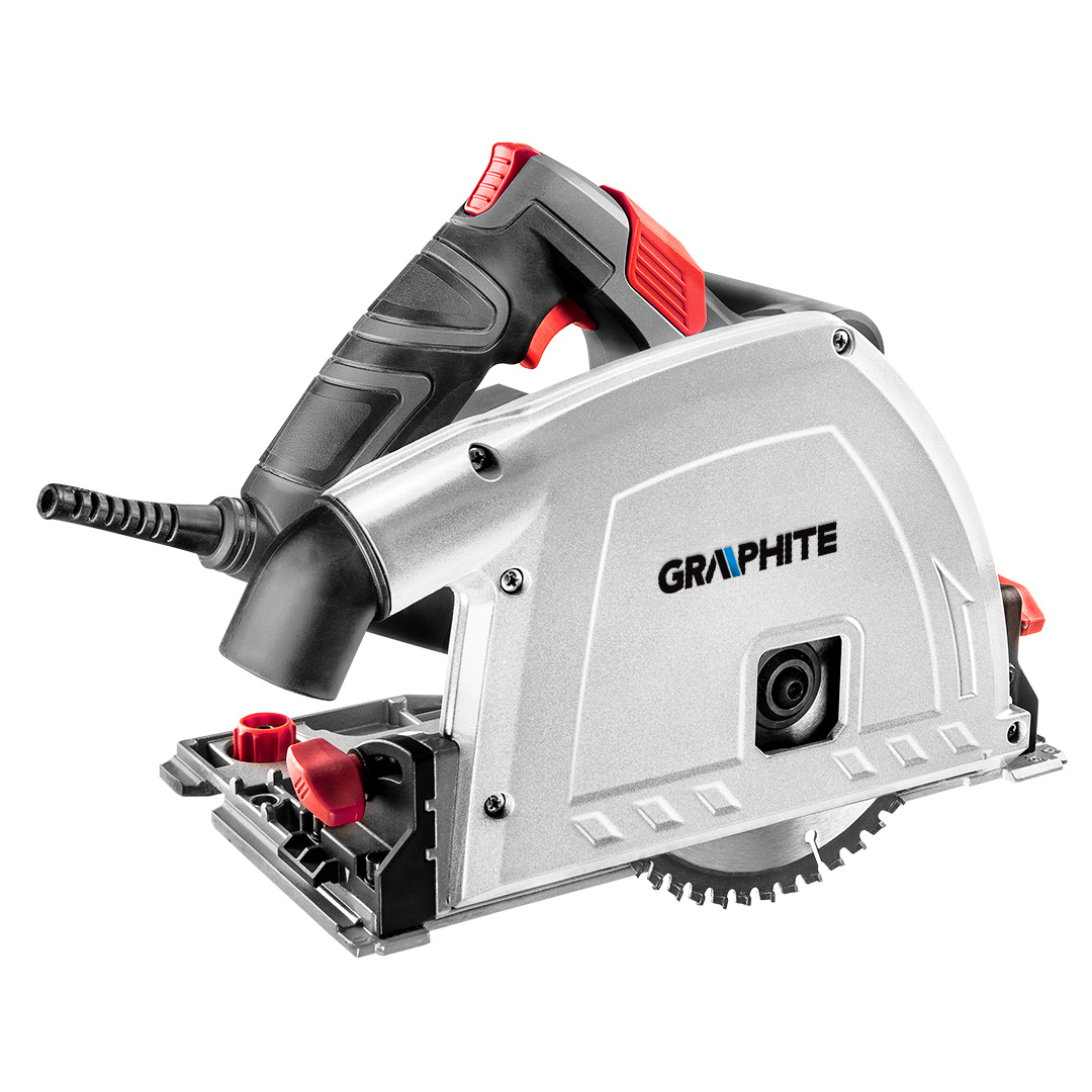 TOP-58G495--Pilarko-zagłębiarka 1200W, tarcza 165 x 20 mm, obroty 2200-5200 min, cięcie pod kątem 0° - 47°, gł. cięcia 57/52 mm (bez listwy/z listwą), wskaźnik laserowy, masa 4.6 kg, akcesoria: klucz sześciokątny