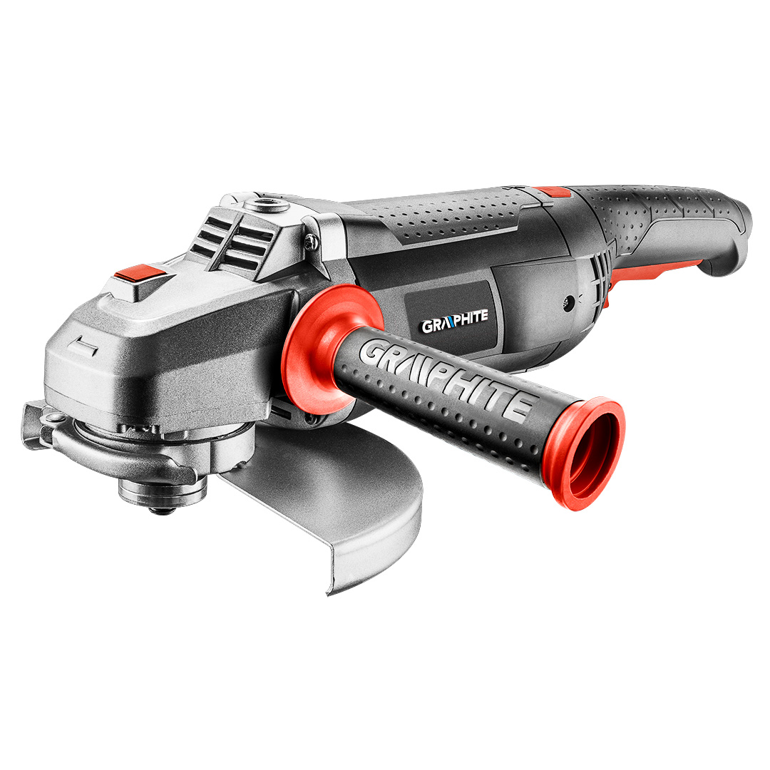 TOP-59G207--Szlifierka kątowa 2350W, tarcza 230 x 22.2 mm, obroty 6500 min, gwint wrzeciona M14, płynny rozruch, (LxH) 548 x 135 mm, masa 4,85 kg, karton, obrotowa rękojęść
