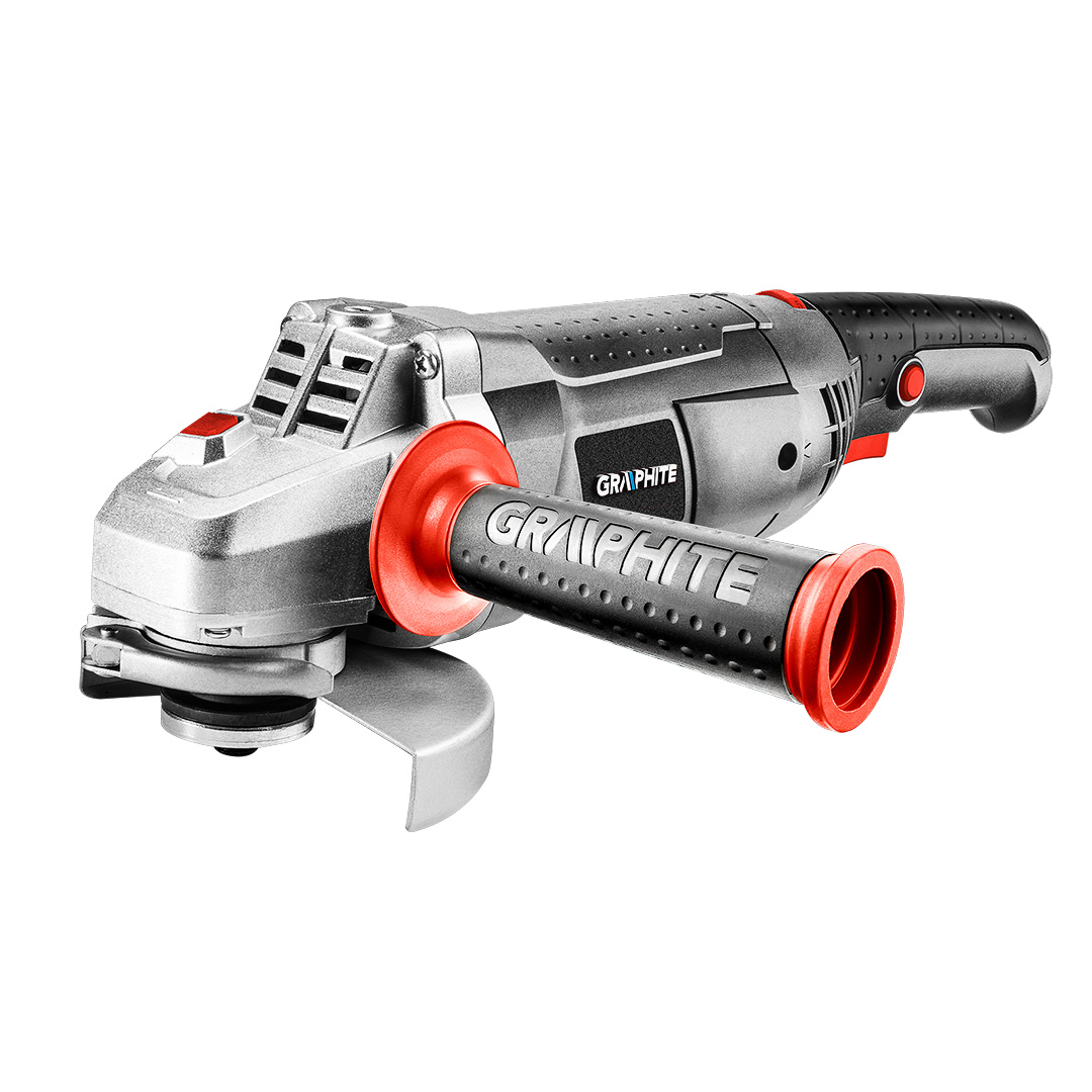 TOP-59G220--Szlifierka kątowa 1200W, dwuręczna, tarcza 125x22.2 mm, regulowane obroty w zakresie 3000-11000 min, gwint wrzeciona M14, (LxH) 350 x 115 mm, masa 3 kg, akcesoria w zestawie: osłona tarczy, klucz specjalny
