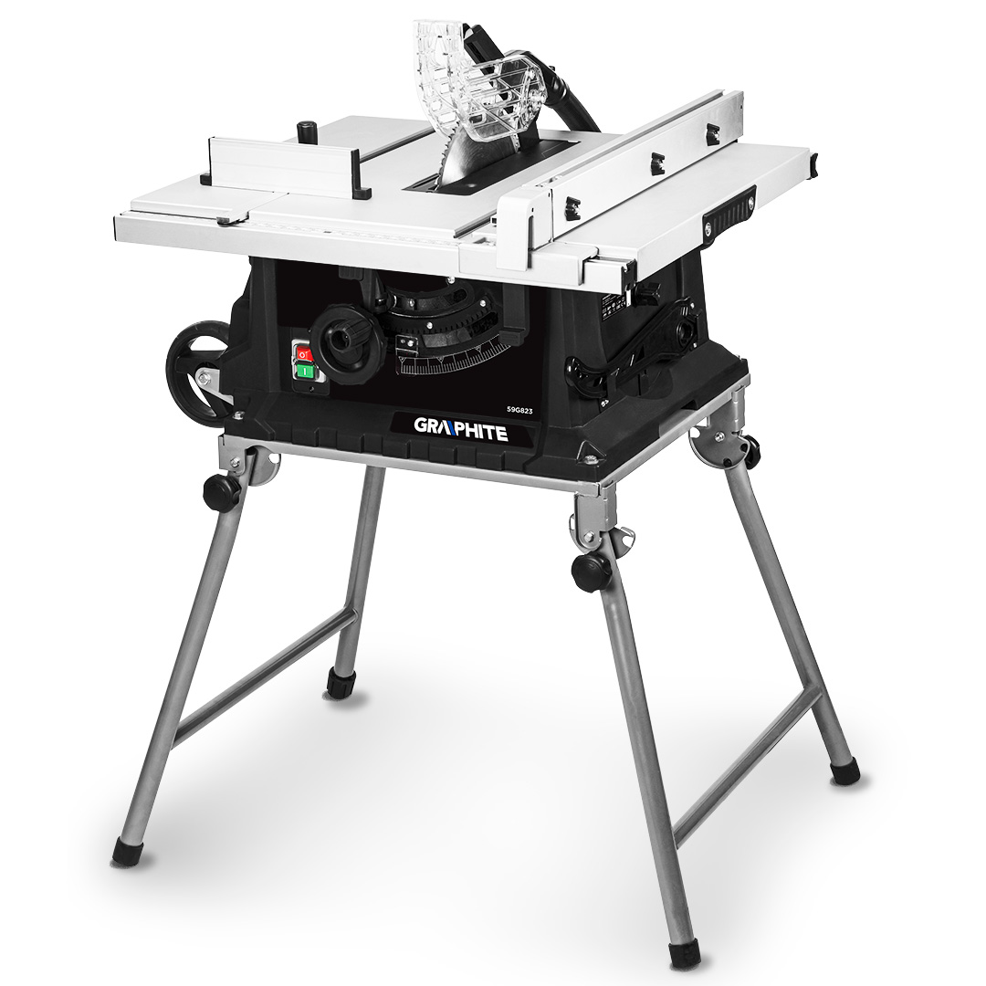 TOP-59G823--Pilarka stołowa 59G823 S1 1600W, S6 20% 2000W, tarcza 254/30 mm, obroty 4800 min, zakres cięcia ukosowego 0÷45 st., gł. cięcia 80/55 mm (0 st/45 st), (LxWxH) 560 x 670-1040 x 1000 mm, aluminiowy składany stół, rozsuwany stół, ruchoma osłona tarczy, d