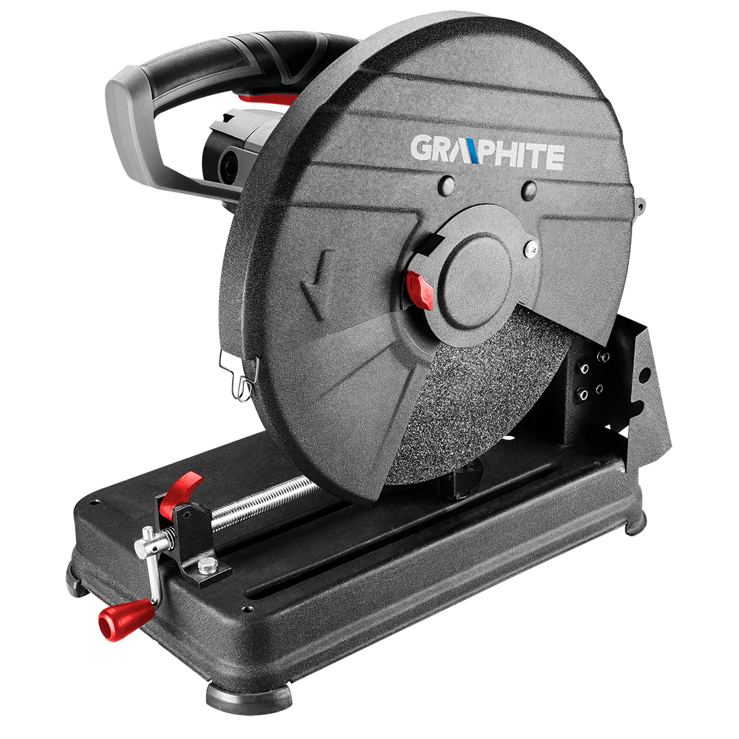 TOP-59G873--Przecinarka do metalu 2600W, tarcza 355 x 25.4 mm, obroty 3800min, wymiary przecinanego materiału dla kąta 90: przekrój okrągły 110 mm, przekrój kwadratowy 100 x 100 mm, przekrój prostokątny 90 x 180 mm, maksymalna grubość ciętego materiału 120 mm, m