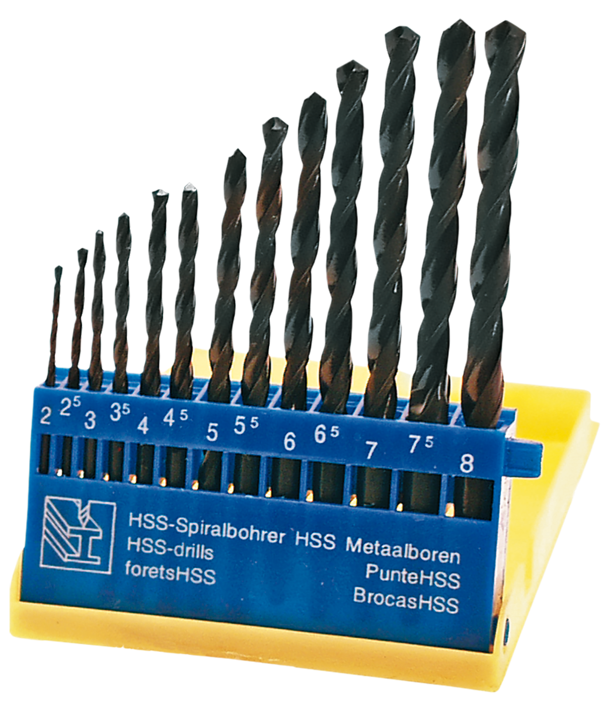 TOP-60H718--Wiertła do metalu HSS, 2.0-8.0 mm, zestaw 13 szt., 2.0, 2.5, 3.0, 3.5, 4.0, 4.5, 5.0, 5.5, 6.0, 6.5, 7.0, 7.5, 8.0 mm