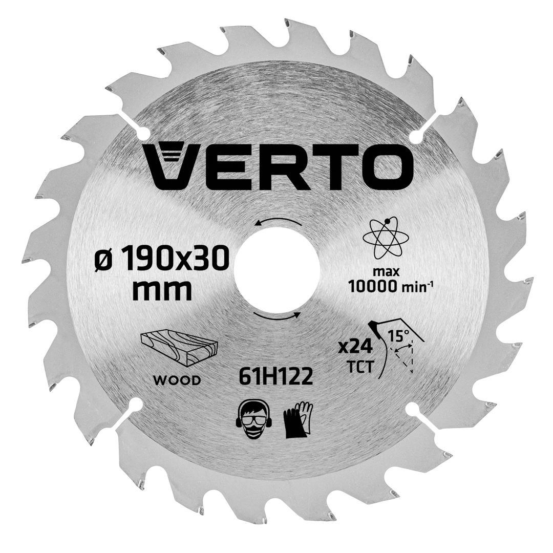 TOP-61H122--Tarcza do pilarki, widiowa, 190 x 30 mm, 24 zęby,  grubość tarczy 1.5 mm, grubość zęba 2.3 mm, redukcje: 30 x 16 mm, 30 x 20 mm, 30 x 25.4 mm