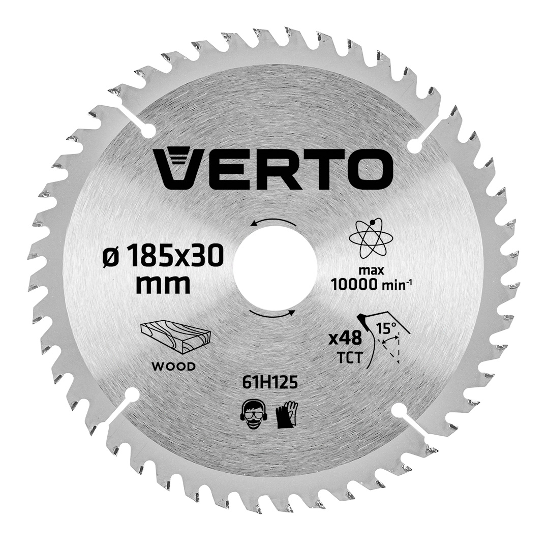 TOP-61H125--Tarcza do pilarki, widiowa, 185 x 30 mm, 48 zębów,  grubość tarczy 1.5 mm, grubość zęba 2.3 mm, redukcje: 30 x 16 mm, 30 x 20 mm, 30 x 25.4 mm