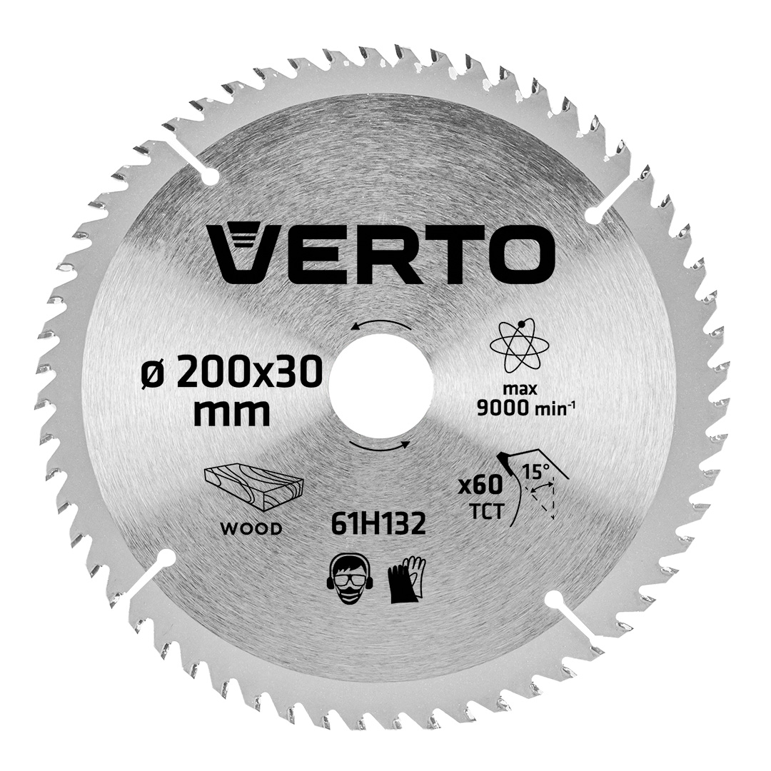 TOP-61H132--Tarcza do pilarki, widiowa, 200 x 30 mm, 60 zębów,  grubość tarczy 1.6 mm, grubość zęba 2.4 mm, redukcje: 30 x 16 mm, 30 x 20 mm, 30 x 25.4 mm