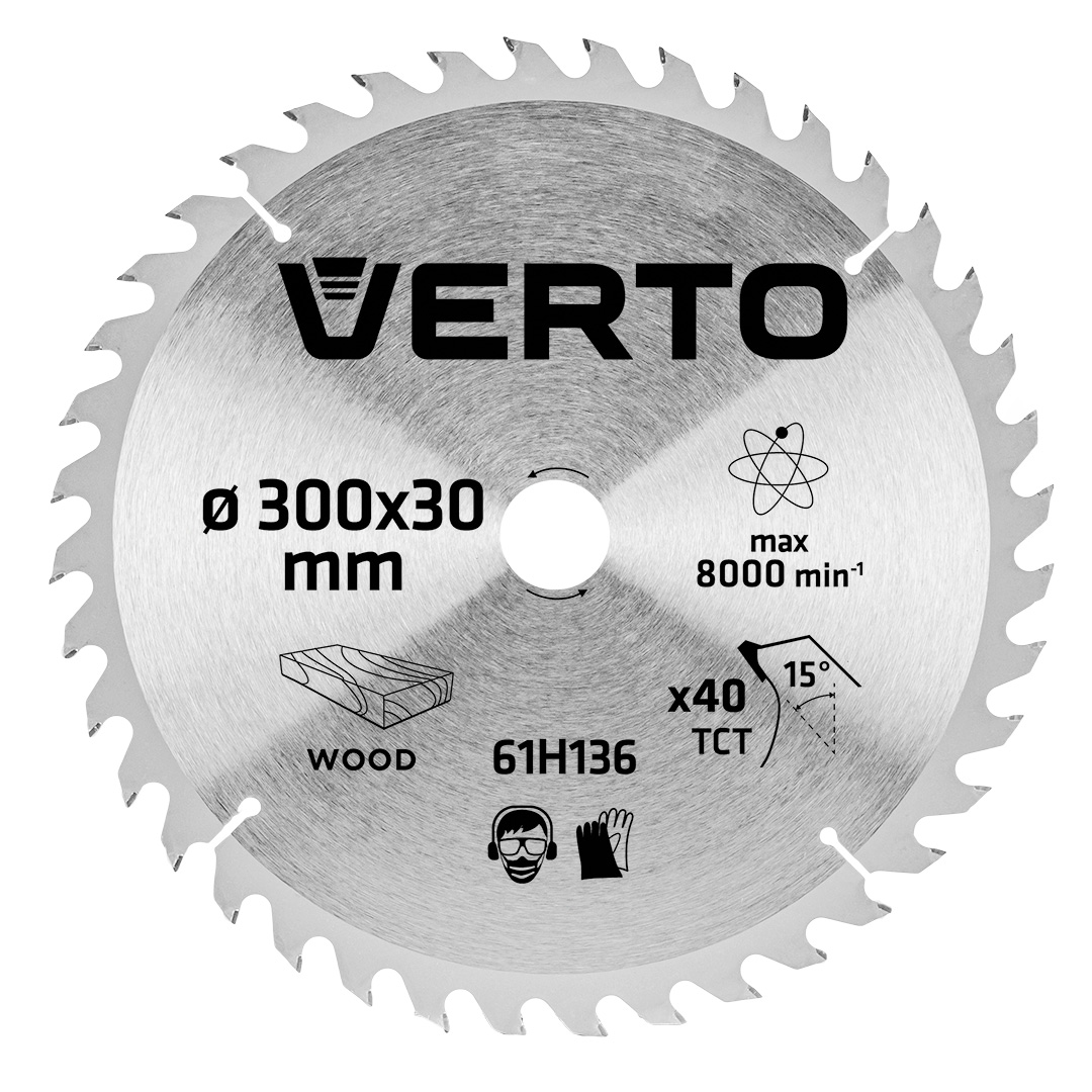 TOP-61H136--Tarcza do pilarki, widiowa, 300 x 30 mm, 40 zębów,  grubość tarczy 2.0 mm, grubość zęba 3.0 mm, redukcje: 30 x 16 mm, 30 x 20 mm, 30 x 25.4 mm