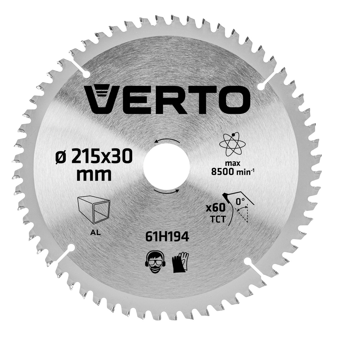 TOP-61H194--Tarcza do pilarki, widiowa, 215 x 30 mm, 60 zębów, do aluminium,  grubość tarczy 1.6 mm, grubość zęba 2.4 mm, redukcje: 30 x 16 mm, 30 x 20 mm, 30 x 25.4 mm