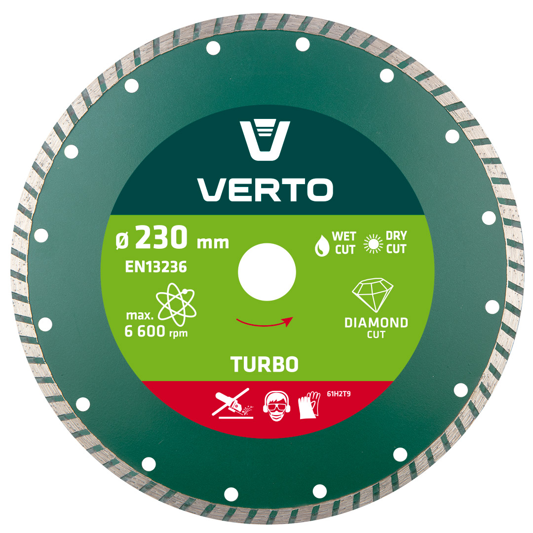TOP-61H2T9--Tarcza diamentowa 230 x 22.2 mm, turbo,  segment (H x W) 7.0 x 2.0 mm