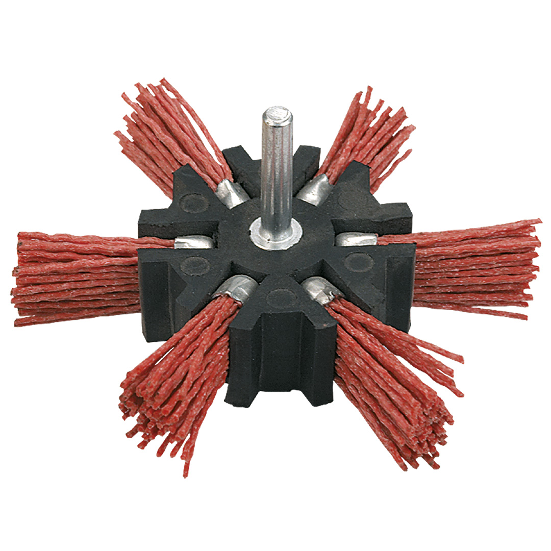 TOP-62H720--Szczotka ścierna miotełkowa z trzpieniem 100 mm,  nylonowa