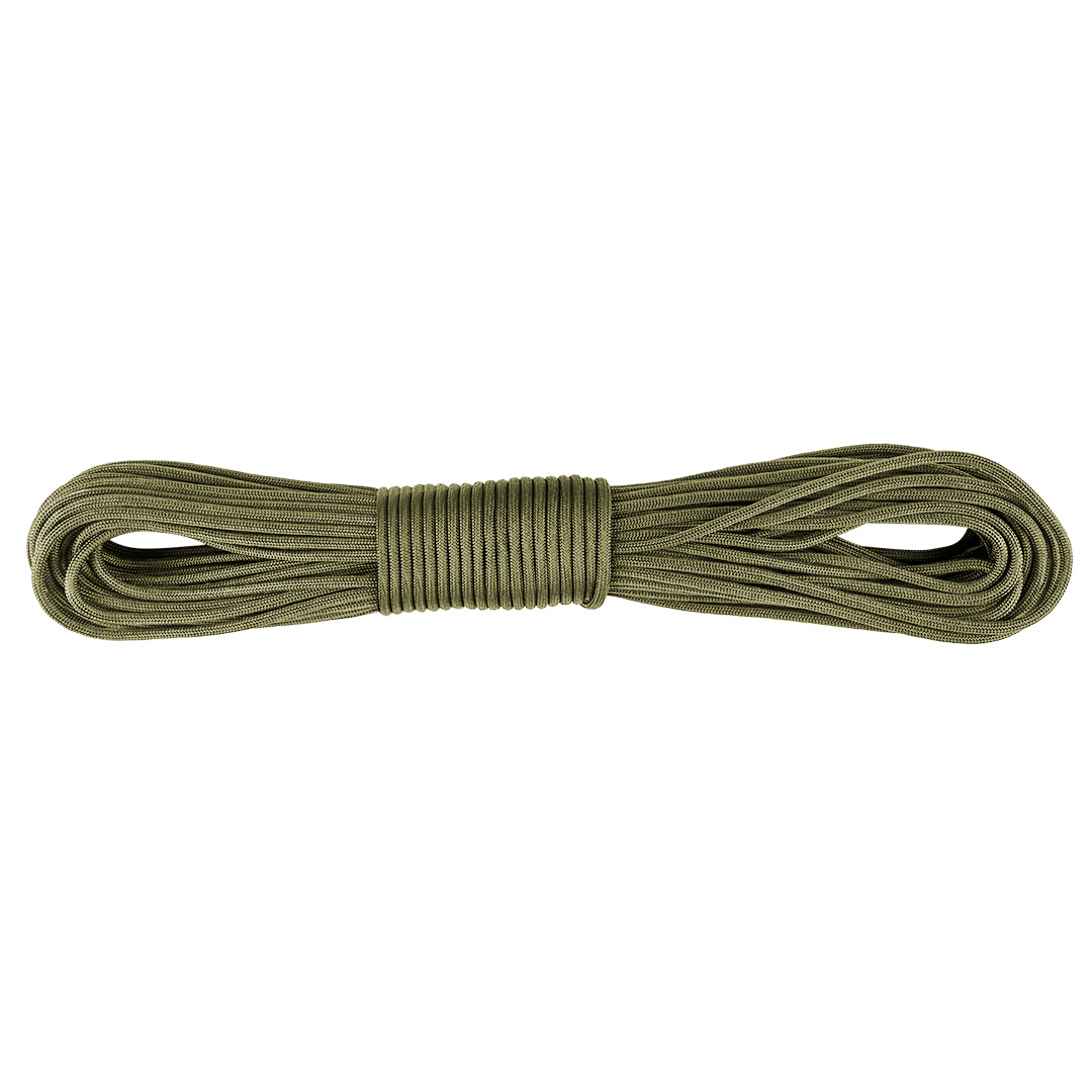 TOP-63-125--Lina paracord długość 30 m, szerokość 4 mm, materiał nylon, kolor dark green, udźwig do 400 kg obciążenia statycznego, nie do wspinaczki