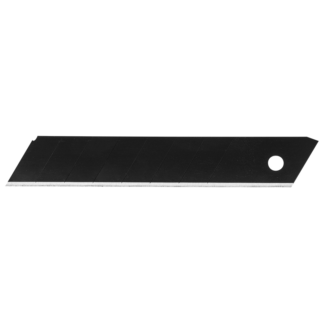 TOP-64-013--Ostrza łamane wymienne 18 mm, grubość 0.7mm, 7 sekcji, laserowo ostrzone, 10 szt., stal SK2, antykorozyjna czarna powłoka