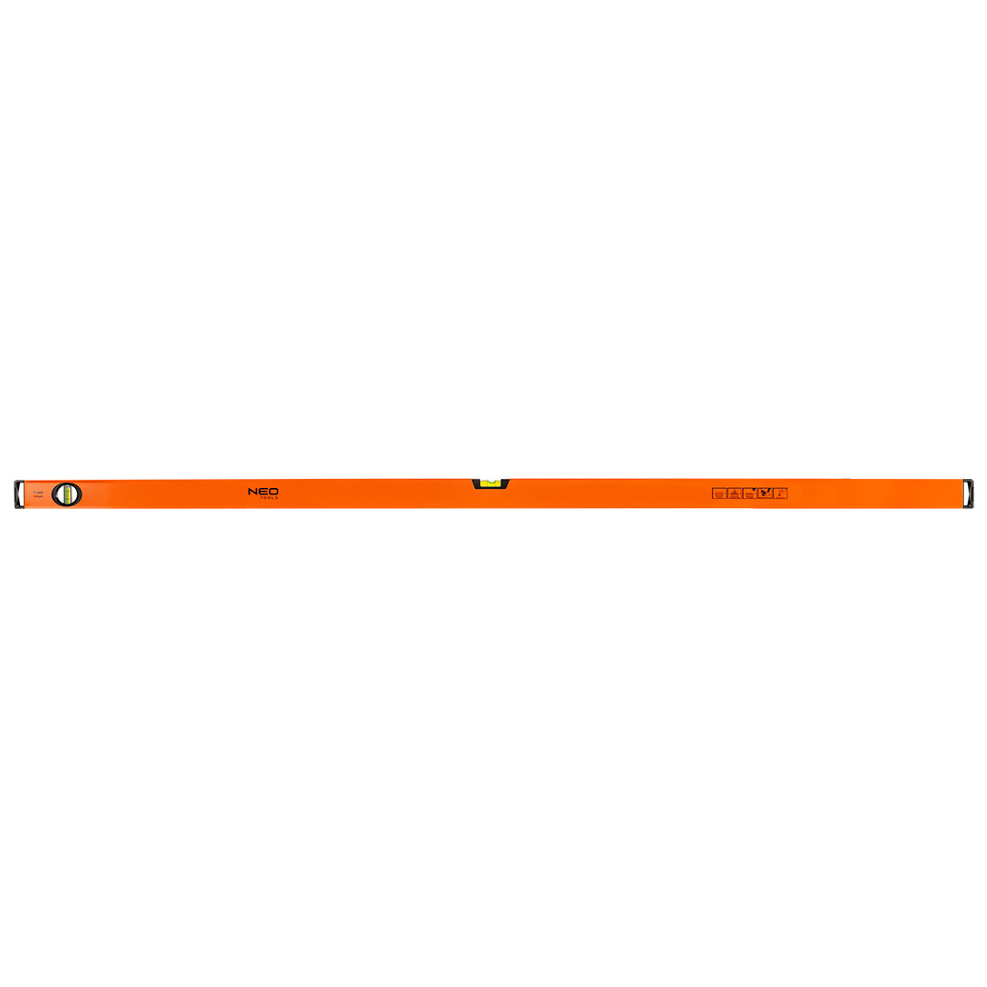TOP-71-086--Poziomnica aluminiowa, 2 libelle, frezowana dolna powierzchnia, 150 cm, Aluminiowy profil o grubości 1.2 mm, Dokładność 0.5 mm/m, 2 libelki: pion, poziom, Libelki z materiału odpornego na uderzenia, Ciecz odporna na promieniowanie UV, Frezowana dolna