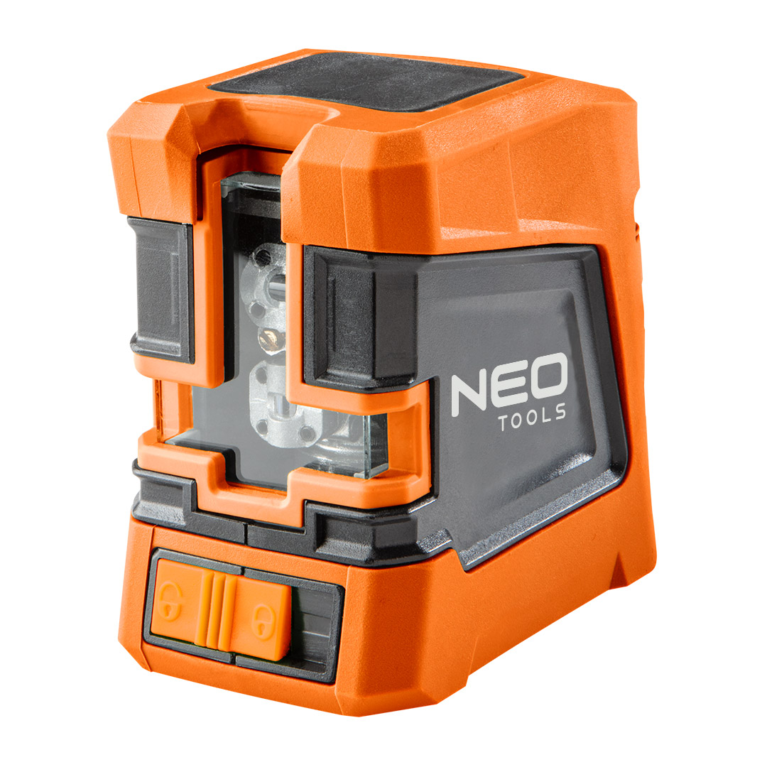 TOP-75-101--Laser krzyżowy 15 m, z etui i uchwytem magnetycznym, zasilanie 3 x AA, linia pozioma, pionowa, krzyżowa, dokładność +/- 0.3 mm/m; długośc fali 630-670 nm, 2 klasa lasera,  zakres samopoziomowania 4°, gwint do statywu 1/4", IP54, certyfikat CE