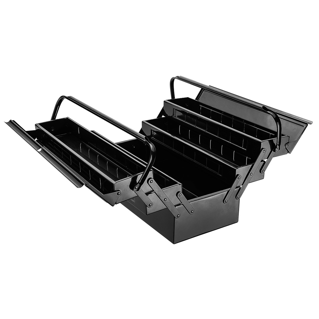 TOP-79R100--Skrzynka narzędziowa 43 x 20 x 22,1 cm, metalowa, 5 częściowa, masa 3.7 kg