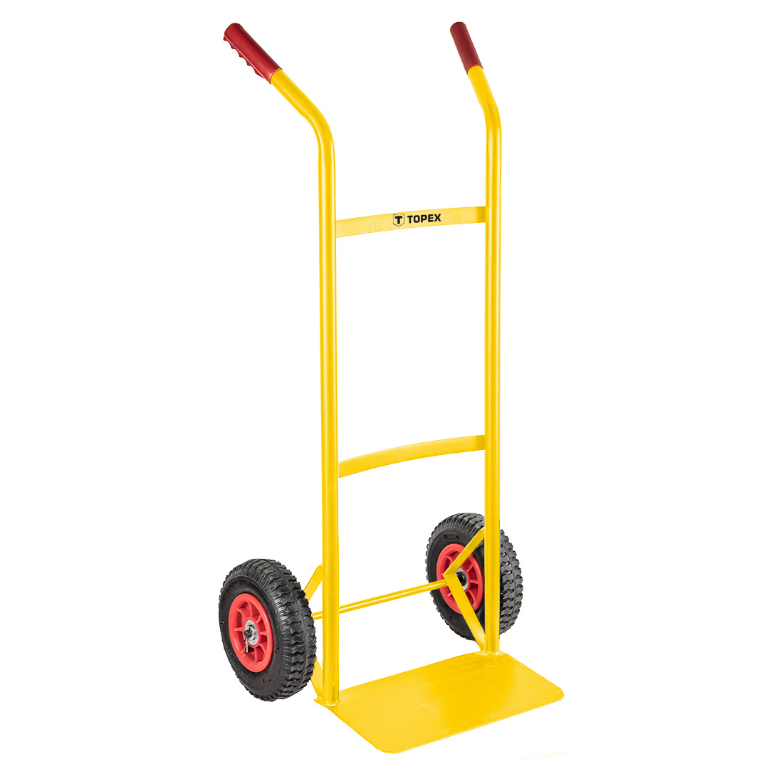 TOP-79R305--Wózek transportowy, młynarka, dwukołowy, udźwig 120 kg, podstawa  350 x 185 mm ciężar własny 5,5 kg, pompowane koła