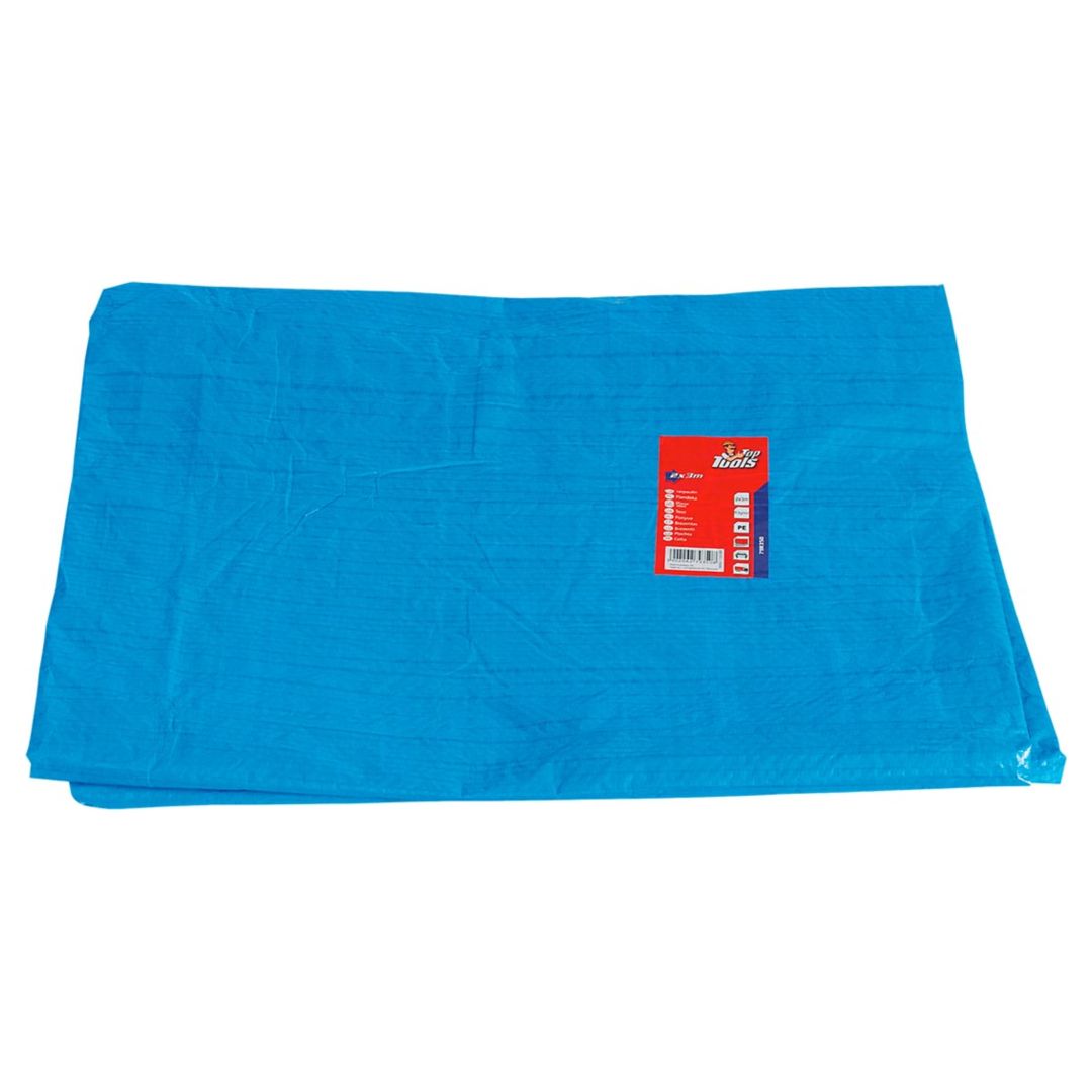 TOP-79R351--Plandeka 3 x 4 m, 60 g/m2, niebieska