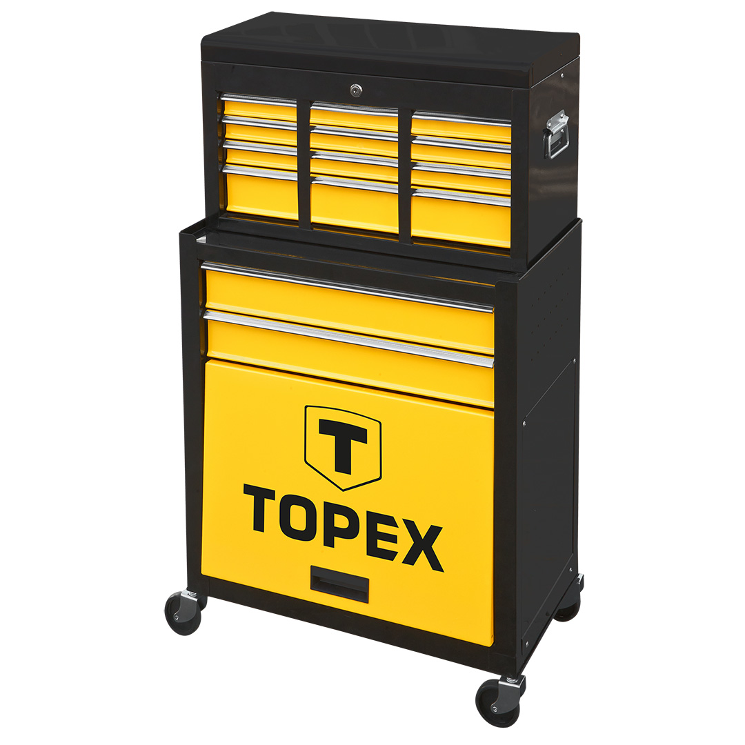 TOP-79R500--Szafka narzędziowa, 2 szuflady, duża półka, (LxWxH) 615 x 330 x 660 mm, półka na duże narzędzia (LxWxH)600 x 260 x 340 mm, nadstawka