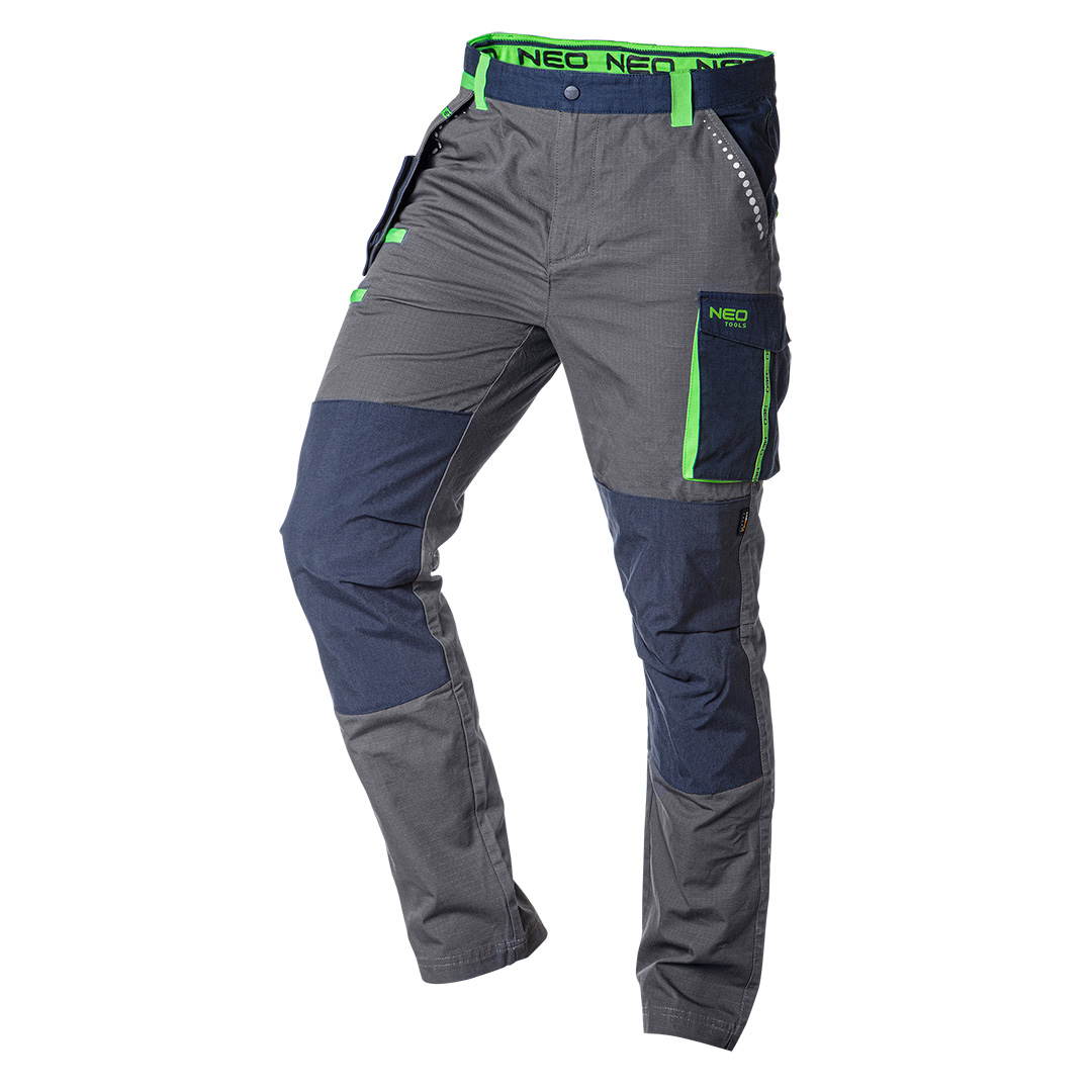 TOP-81-227-XS--Spodnie robocze PREMIUM, 100% bawełna, tkanina ripstop, gramatura 210 g/m2, wzmocnienia Cordura, możliwość połączenia z bluzą 81-217 w kombinezon, odpinana kieszeń boczna, wielofunkcyjne kieszenie, wzmocnienia na kolanach z Cordury, obwód pasa dostos