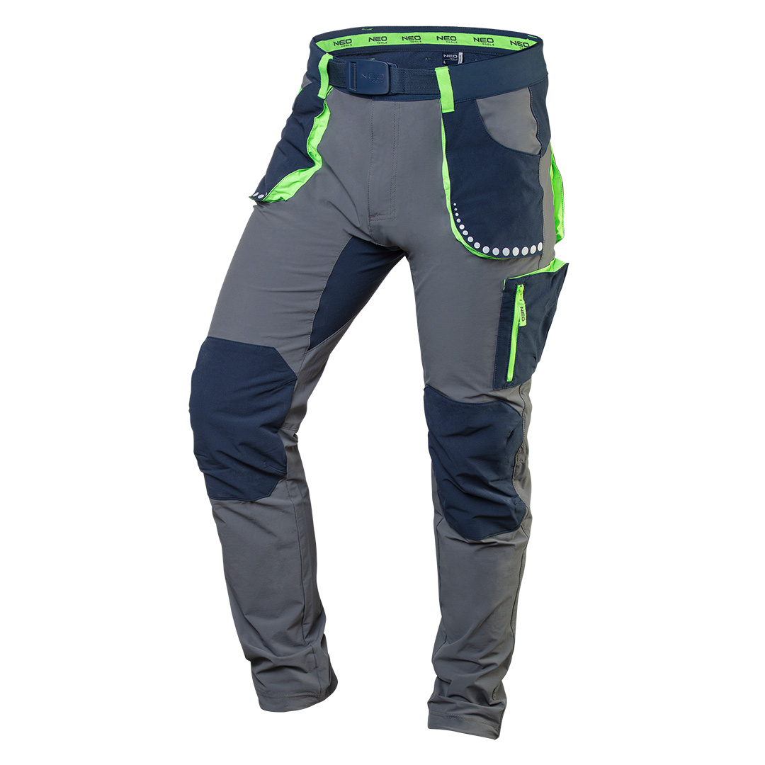 TOP-81-231-XXL--Spodnie robocze PREMIUM, 4 way stretch, skład 90% poliamid,10% elastan, gramatura 170 g/m2, wykonane z tkaniny 4 WAY STRETCH, pracującej w czterech kierunkach, dla wyższego komfortu pracy i wygody, unikalny projekt własny, dodatkowe wzmocnienia na ko