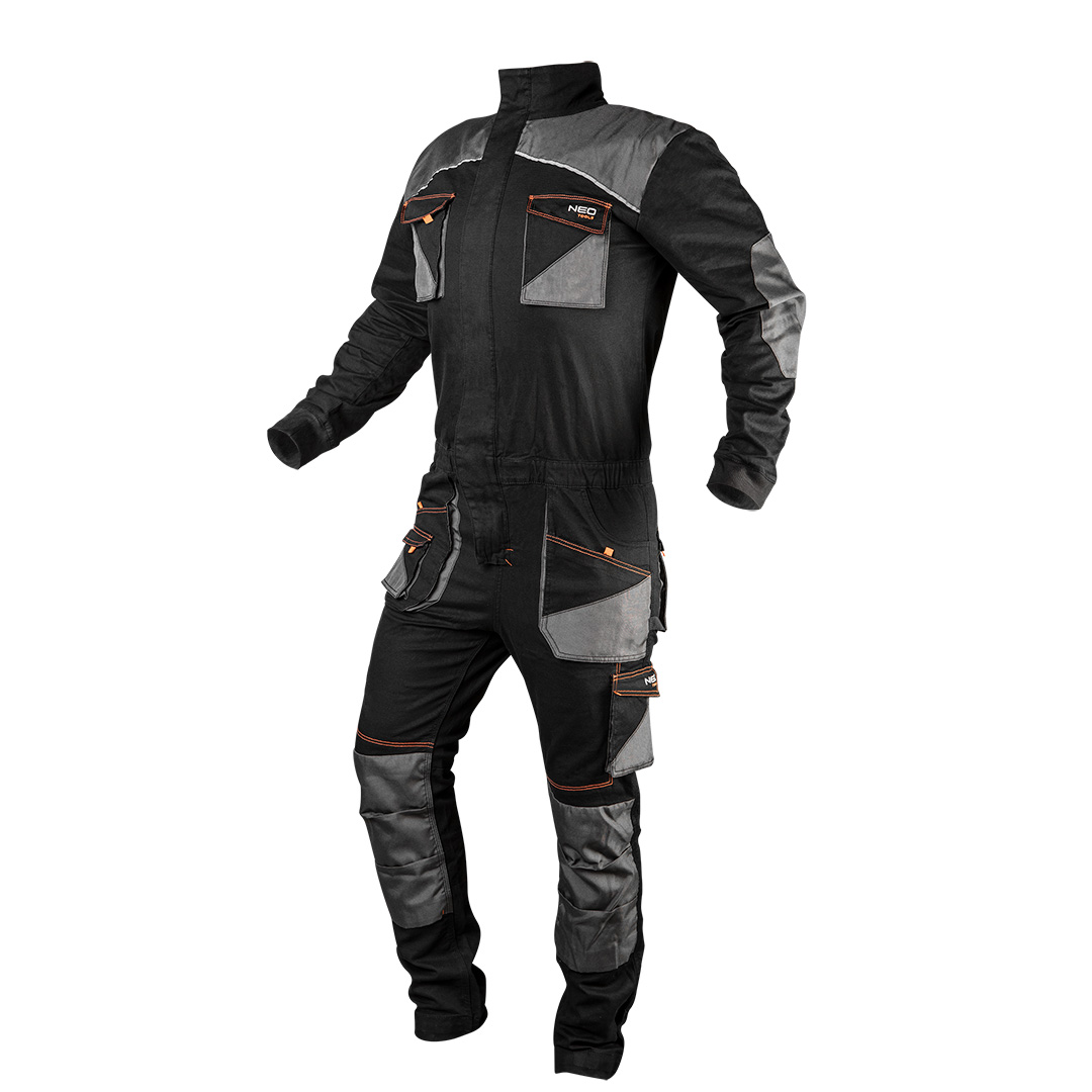 TOP-81-258-S--Kombinezon roboczy HD Slim, skład tkaniny 60% bawełna, 37% poliester, 3% elastan, gramatura 285 g / m2, dodatek elastanu zapewnia lepsze dopasowanie i większy komfort noszenia, wyjątkowy krój Slim fit, dopasowany do ciała, dodatkowe wzmocnienia z tka