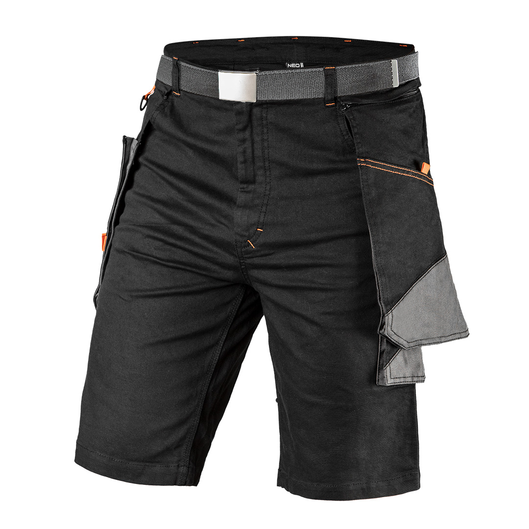 TOP-81-278-S--Krótkie spodenki robocze HD Slim, pasek, skład tkaniny 60% bawełna, 37% poliester, 3% elastan, gramatura 285 g / m2, dodatek elastanu zapewnia lepsze dopasowanie i większy komfort noszenia, wyjątkowy krój Slim fit, dopasowany do ciała, dodatkowe wzmo
