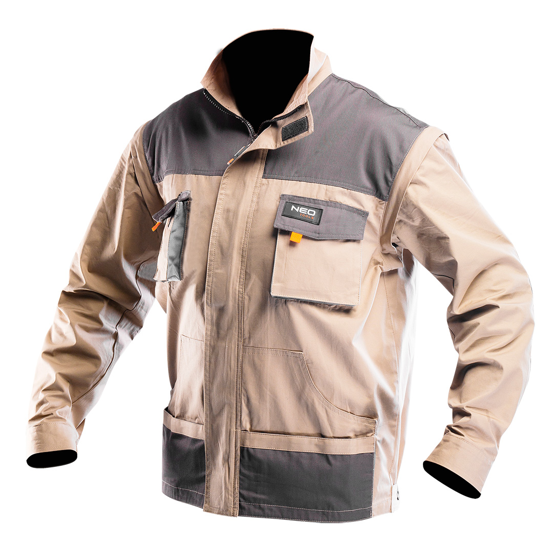TOP-81-310-M--Bluza robocza 2 w 1, rozmiar M/50, 100% bawełna, 180 g/m2, wzmocnienia w rejonach narażonych na przetarcie, odpinane rękawy pozwalające zmienić bluzę w kamizelkę roboczą, certyfikat CE, EN ISO 13688:2013