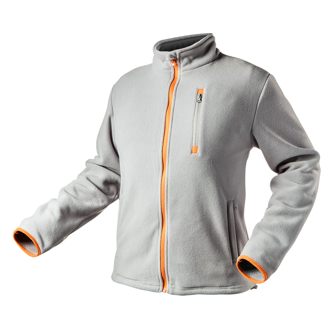 TOP-81-501-L--Bluza polarowa, szara, rozmiar L/52, wykonana z wysokiej jakości polaru 300 g/m2, 3 kieszenie zapinane na suwak, ściągacz, certyfikat CE
