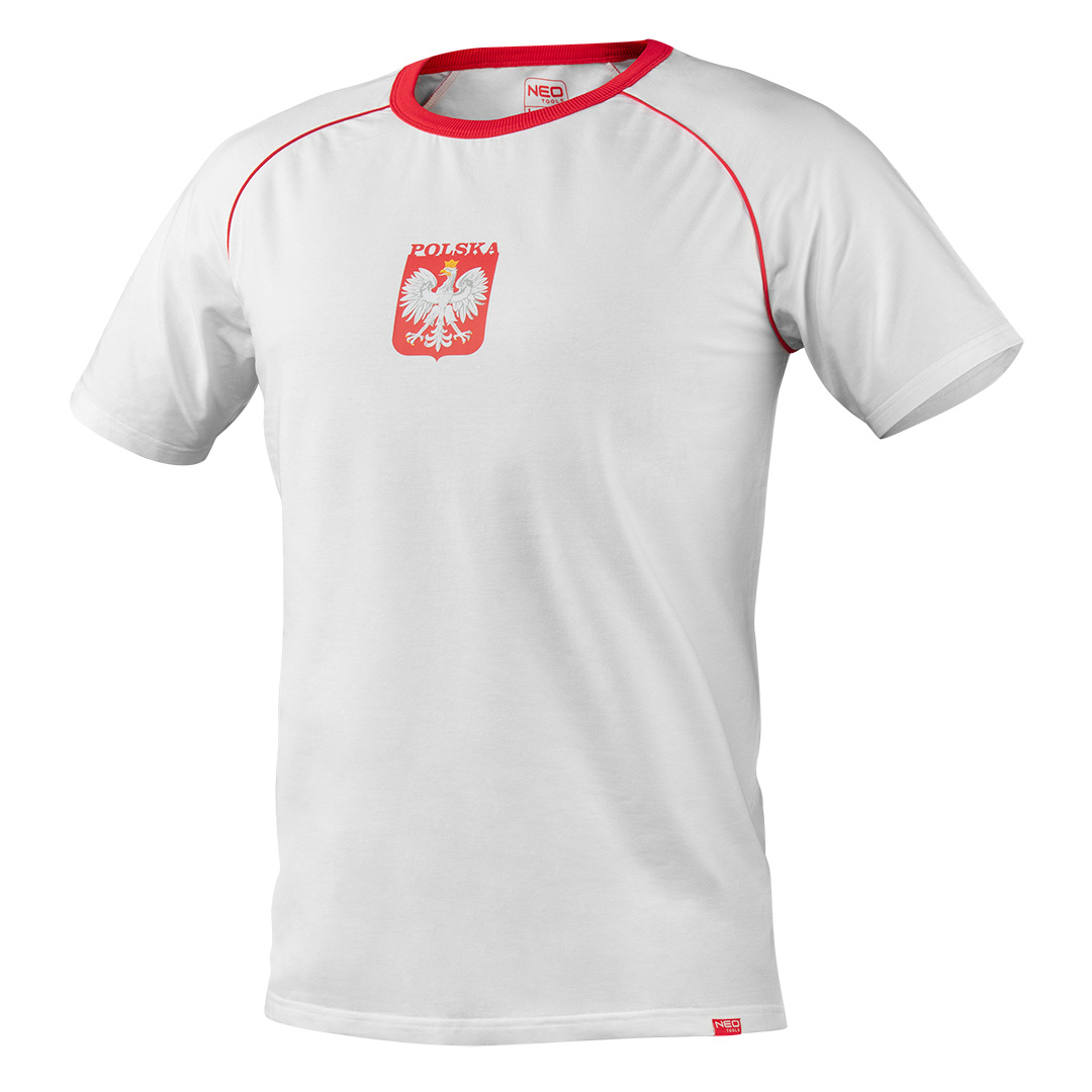 TOP-81-607-S--T-shirt EURO 2020, rozmiar S, 95% bawełny, 5% elastanu, 180g/m2,  dzianina typu Single Jersey, ribowy kołnierzyk, kontrastowa obwódka kołnierzyka i wstawki przy szwie rękawków, wewnętrzna wszywka imienna, unikalny projekt własny, certyfikat CE, zgodn